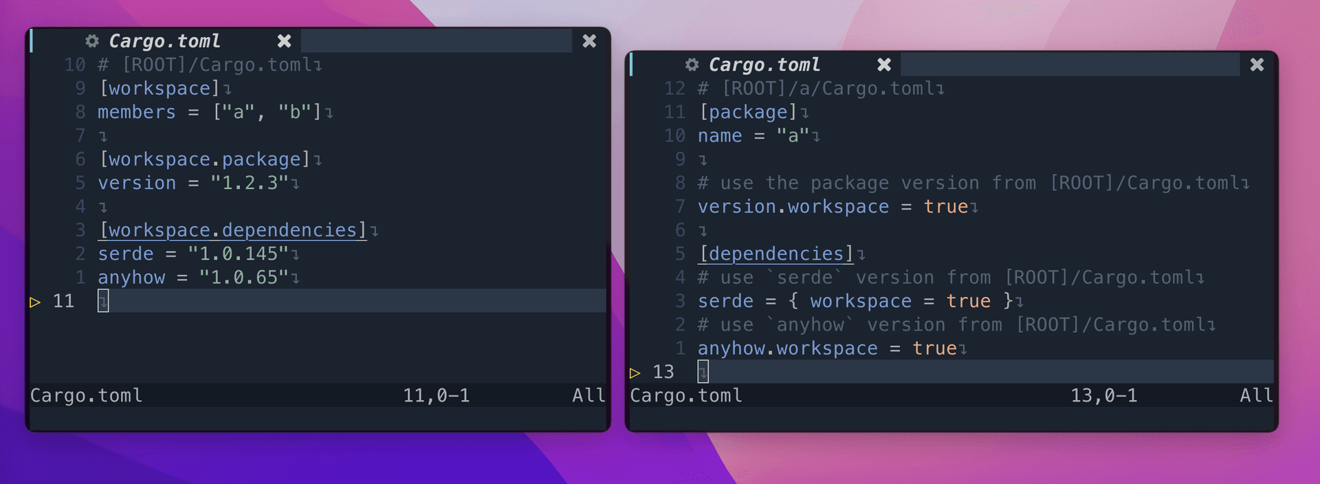 Cargo: workspace inheritance